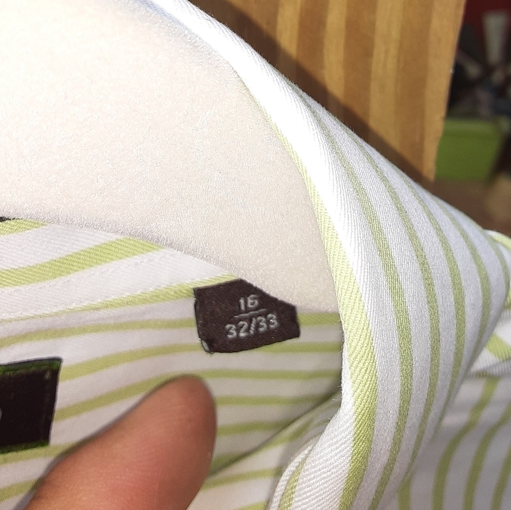 Mens Joseph Abboud Button Down Shirt. Yellow and White. - Picture 5 of 5